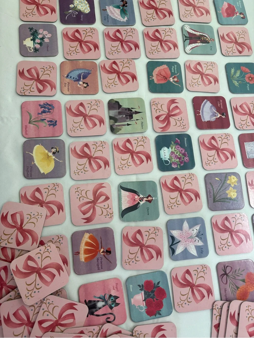 Princess Memory Matching Card Game - Pink Bow Design